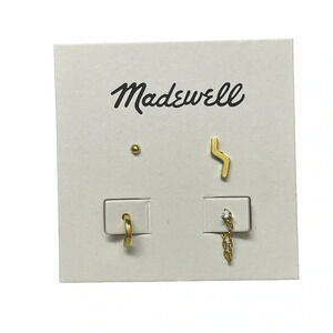 Madewell Gold Earrings Set, Mismatch